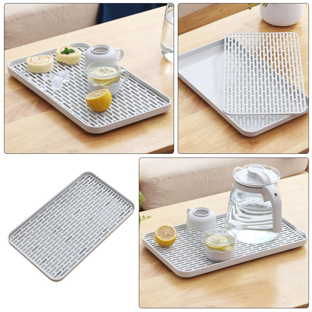 1pc Double Layer Drain Tray Large Size Pp Material Household Cup Washing Draining Rack Kitchen Storage Tray Drying Mat Tableware