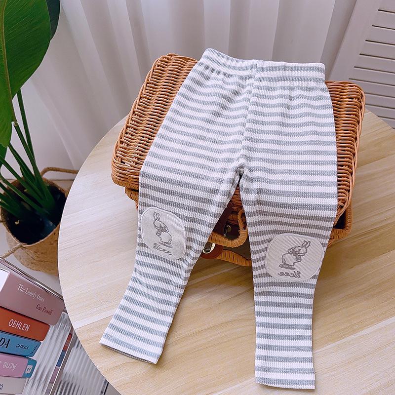 

Korean Style Slim Fit Striped Girls Leggings for Spring & Autumn Size 110