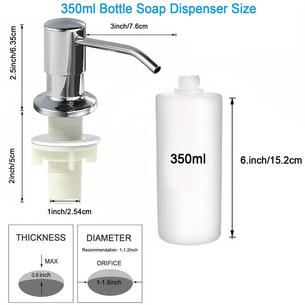 500ml / 350ml Bottle Liquid Soap Dispensers Durable Stainless Steel Pump Useful Kitchen Sink Tools Home Product