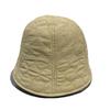Autumn and Winter Warm Down Cotton Plaid Black Bucket Hat Women's New Casual Face Small Bucket Hat Women