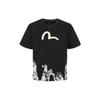 Stampa su Carta Ritagliata Gabbiano Girocollo Pullover T-shirt a Maniche Corte Uomo T-shirt Nera 2ESHTM1TS508XX
