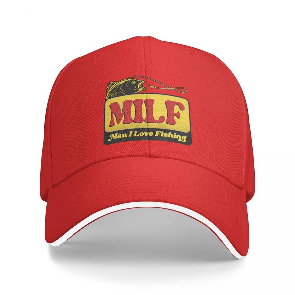 MILF Unisex I Love Fishing Art Unisex Baseball Caps Peaked Cap Sun Shade Outdoor Hat
