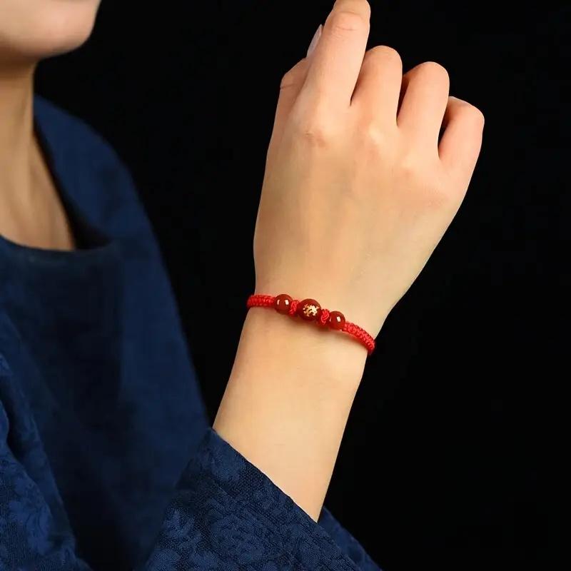 Horse Year Zodiac Bracelet Lucky Red String Bracelet Horse Charm Chinese Festive Gift for Women Men Jewelry Accessory