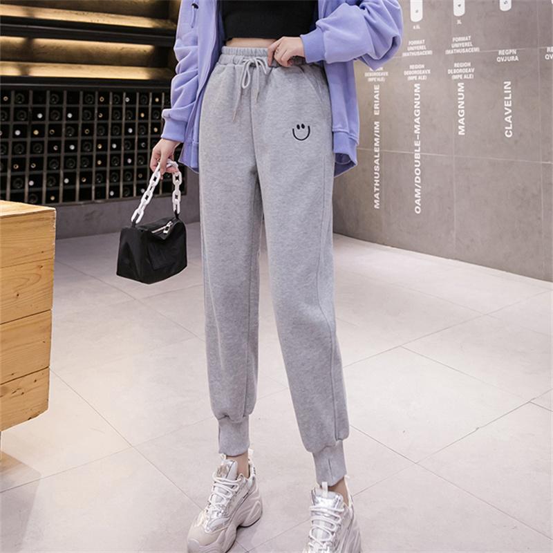 2022 Autumn Winter Thick Warm Elastic Waist Loose Women Sweatpants Trousers Solid Casual Harem Pantalones Streetwear Sport Pants