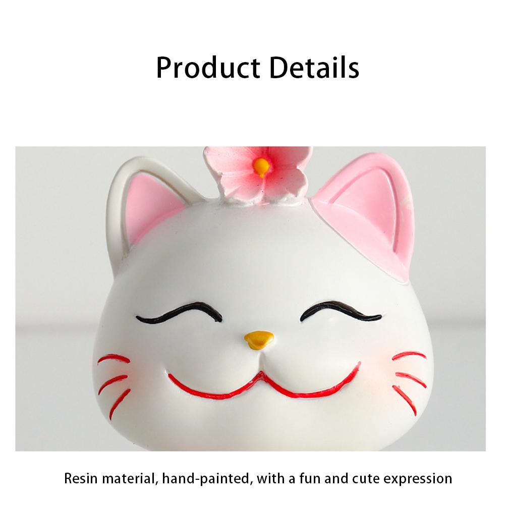 Lucky Cat Micro Landscape Decoration Resin Lucky Cat Figurine Statue Home Decor For Welcoming Fortune Good Luck