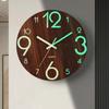 Wood Grain Digital Clock 12 Inch Quartz Wall Clock Modern Design Luminous Wall Clock  Office