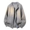 Loose Stand-up Collar Fake Two-piece Sweater Men's Sweater Men's Cardigan Men's Coat Men's Sweater