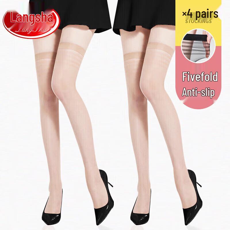 

LANSWE Women s Ultra-Thin Thigh-High Stockings One Size