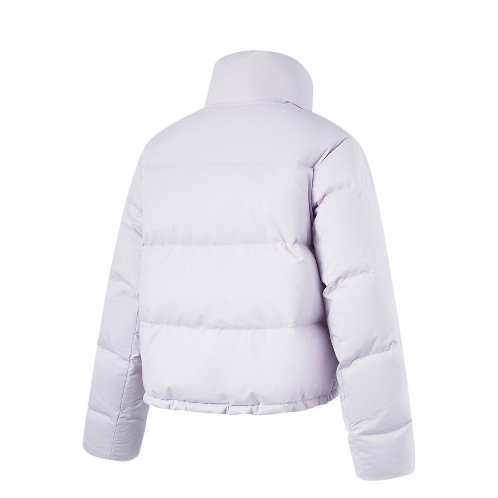 Li Ning Water-Resistant Solid Color Zipper Stand Collar Comfortable Versatile Outdoor Casual Short Winter Down Jacket Women Jacket AYMU102-3