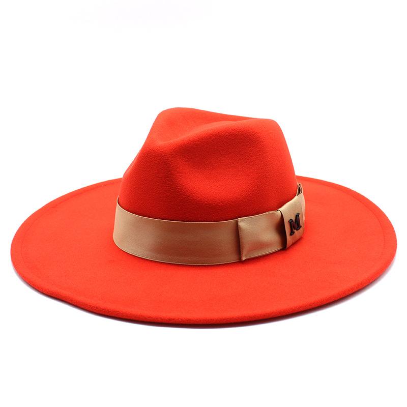 Wool Big-Brimmed Jazz Top Hat For Men And Women, Casual M Standard Big-Brimmed Jazz Hat 9.5Cm