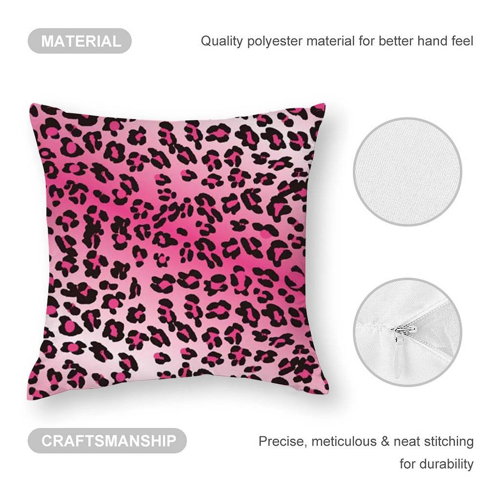 Y2k Fashion Leopard Print Pillow Case Sofa Living Room Bedroom Double-sided Printing Square Cushion Nap Time Pillow Case