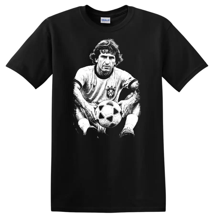Retro Soccer Player Legend Portrait T Shirt Graphic Tee for Sports Fans