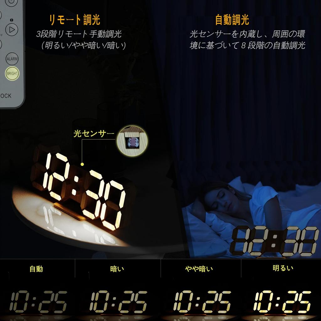 KOSUMOSU ACD-210WD LED Wall Clock Wood Grain
