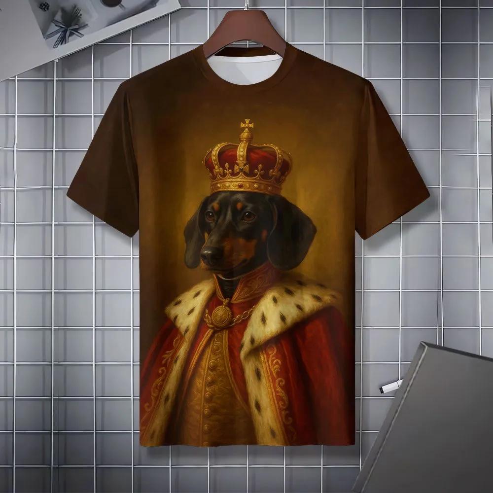 Sommer Herren Freizeit Mode Kreativ Lässig Täglich T-Shirt Locker Lässig T-Shirt 3D Digital Farbe Gedrucktes T-Shirt
