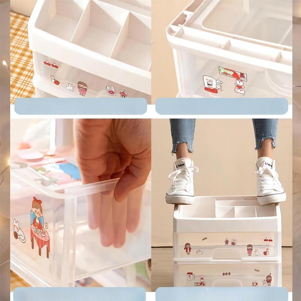 Organisateur Cosmétique Transparent - Rangement de Beauté Style Tiroir pour Bureaux de Résidence et Tables de Toilette