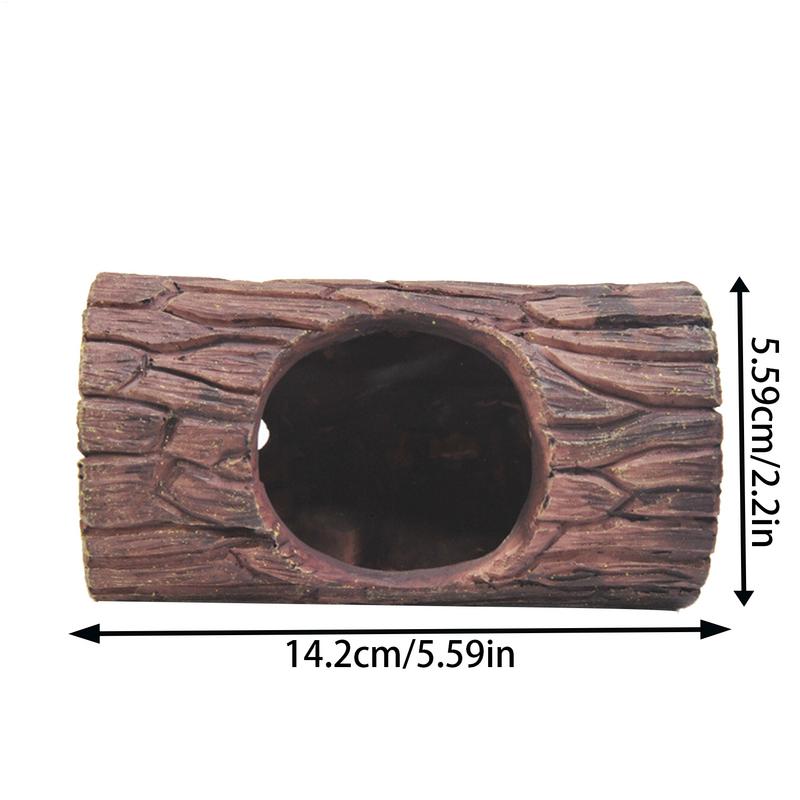 Reptile Tree Hide Resin Lizard Sleeping Cave Hollow Simulation Log Hide Waterproof Habitat Shelter Decor Realistic For Tank