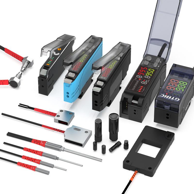 GTRIC Fiber Optic Sensor Probe Elbow Through-beam M3 M4 M6 High-precision Amplifier NPN PNP Photoelectric Optical Senosr Switch