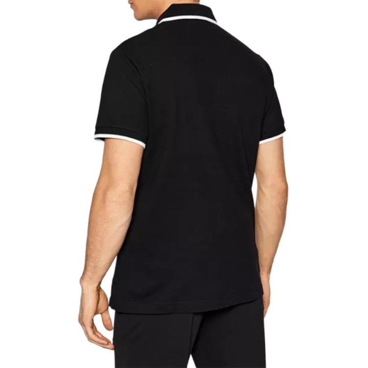 Versace Jeans Couture Polo Shirts Men's Black Polo Collar Moderate Straight Fit E72GAGT04-ECJ01O-E899