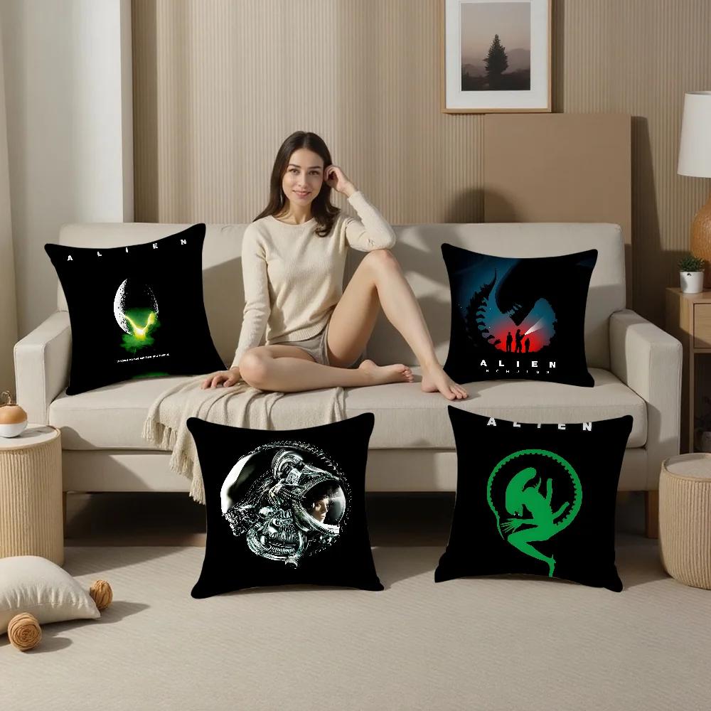 Horror Movie A-Alien Pillow Case Plush Fabric Soft Pillowcase Double Sided Print Sofa Cushion Cover Throw Pillow Cover