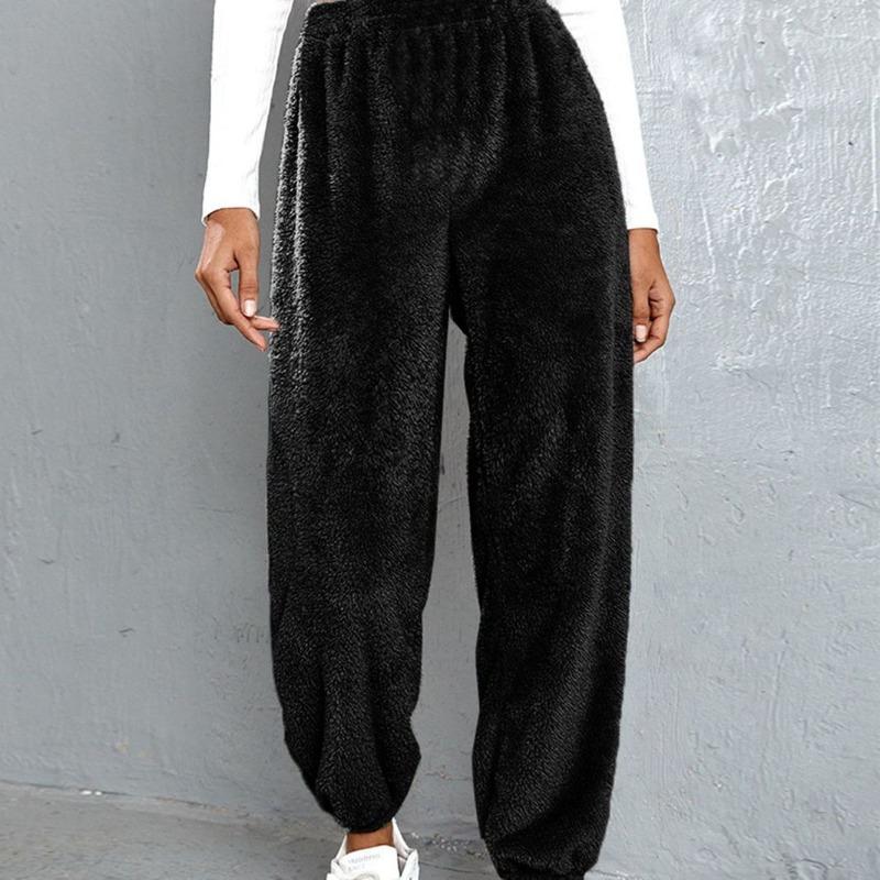 European and American Women's Casual Solid Color Women's Trousers Sports Mao Mao Pants Leg Pants