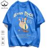 Hot selling prints in Russia T-Shirts Unisex Retro Oversized Short Sleeves Fashion Couple Clothes Unisex Simple Basics Clothing