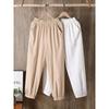 Spring Summer Casual Cotton Linen Pants Women Elastic Waist Solid Pockets Retro Loose Women's Harem Pants Trousers Bottoms