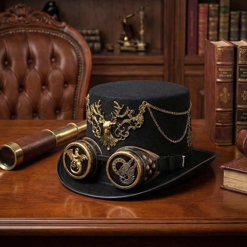 

Fashion Felts Hat Halloween Costume Hat For Steam Gothic Outfits And Dressing Up CN