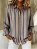 Fashion large size long sleeve lapel casual printed shirt