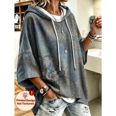 Damen Kapuzenpullover in Übergröße, bedruckter Damen Kapuzenpullover in Übergröße - Modisch und vielseitig