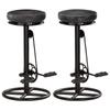 Day and Night - Day and Night Kitchen Stools 2 Units Black Genuine Goat Leather