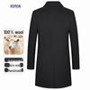ROMON Men's 100% Wool Double-Faced Mid-Length Coat