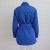 Loose Padded Long Lingge Women's Winter Jacket Casual Turn Down Collar Belt Straight Overcoat Female Outwear Woman Clothes