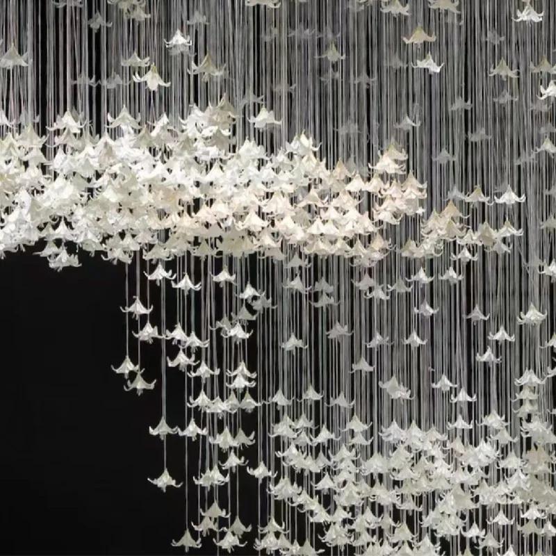 20Pc Artificial EVA White Lily Flower Head Wedding Ceiling Decoration Lilies Flowers Birthday Party Event Deco Hanging Ornaments