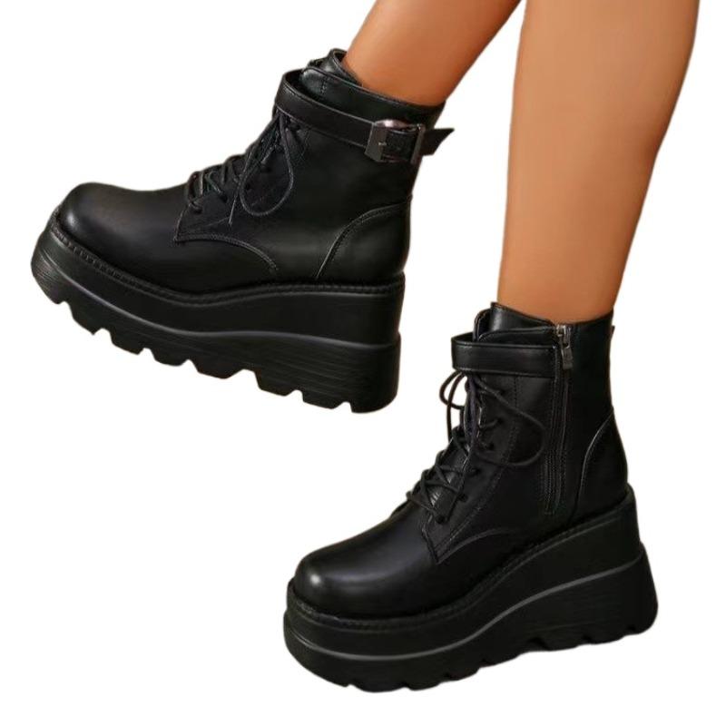New Gothic Black Boots Ankle Shoes Thick Sole Sneakers Women's Luxury Designer Casual New Rock Booties Platform Boots