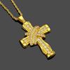 Men's Diamond-Studded 3D Cross Pendant Necklace - European & American Hip-Hop Style