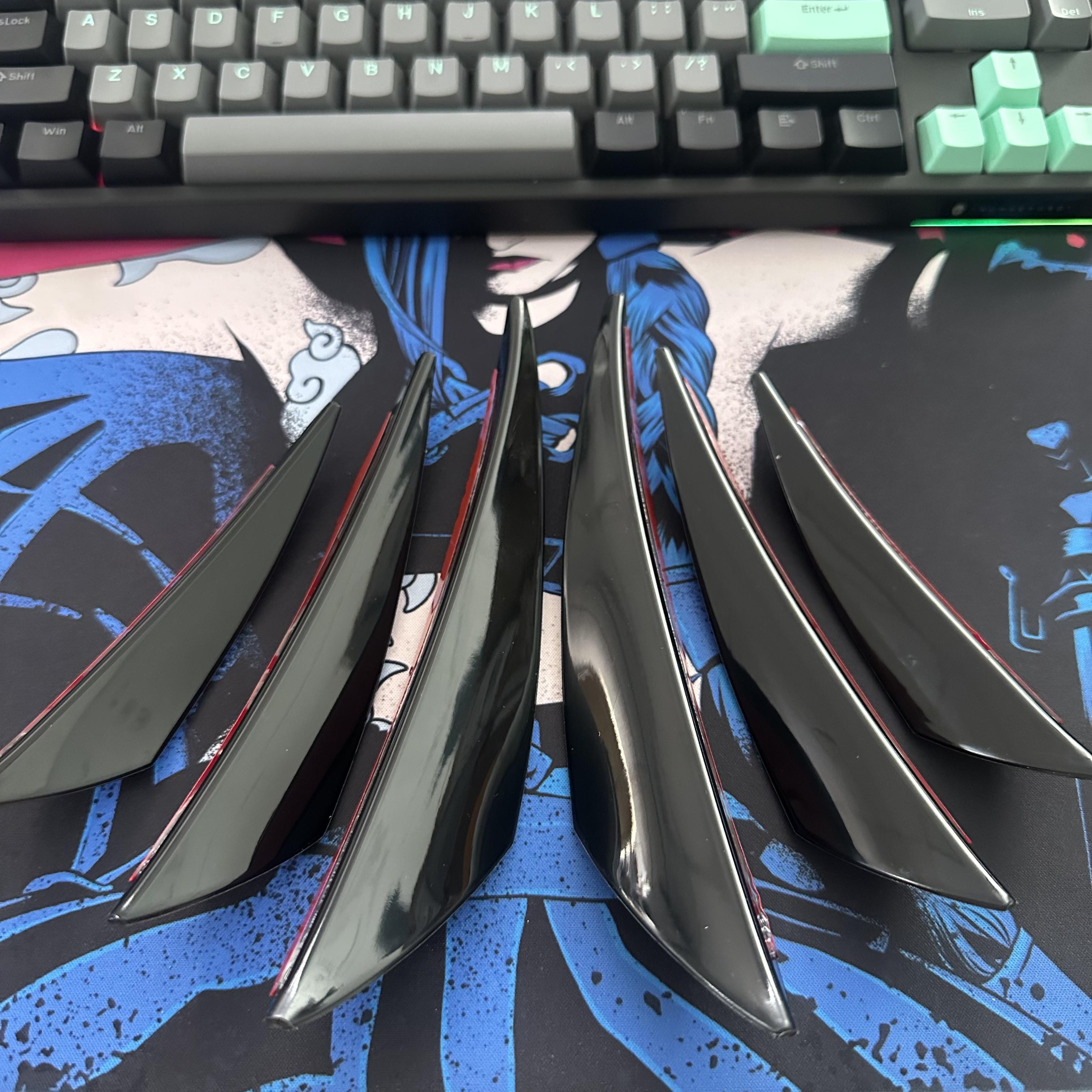 

6pcs Universal Front Bumper Lip Decoration Diffuser Splitter Fins Body Spoiler Canards Valence Chin Car Tuning Canard