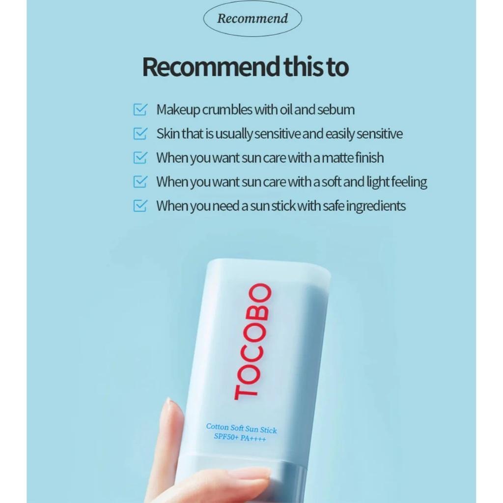 TOCOBO Cotton Soft Sun Stick SPF50+ PA++++ 19g * 2ea