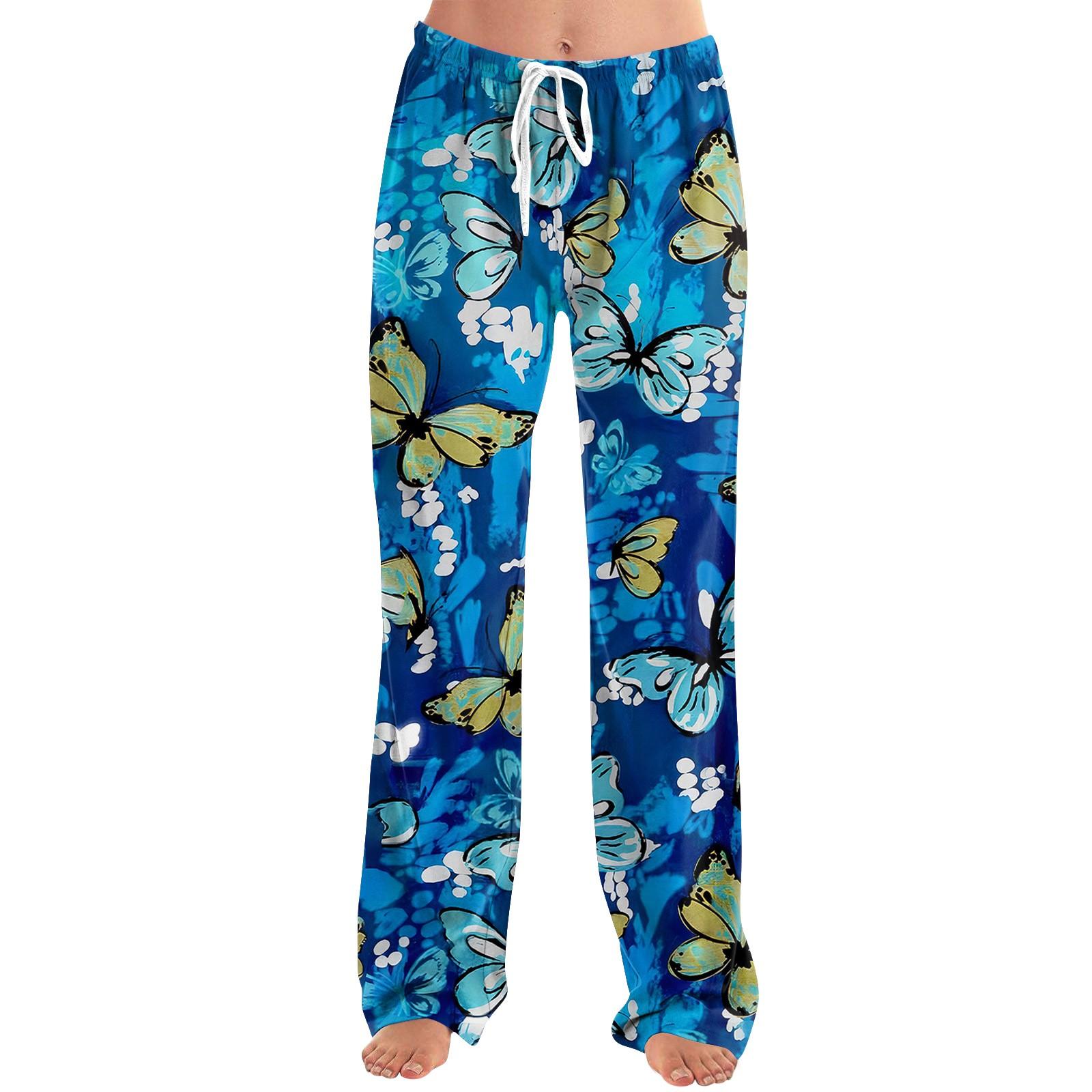

Женские домашние брюки с принтом Allover, пижамные брюки для сна, длинные брюки, пижамные брюки, брюки для йоги XXXL синий