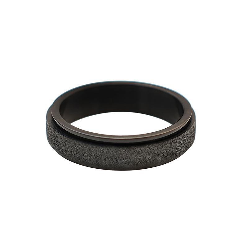 Jewelry Neutral Wind Simple 6Mm Matte Rotatable Ring Women'S Design Sense Niche Titanium Steel Jewelry