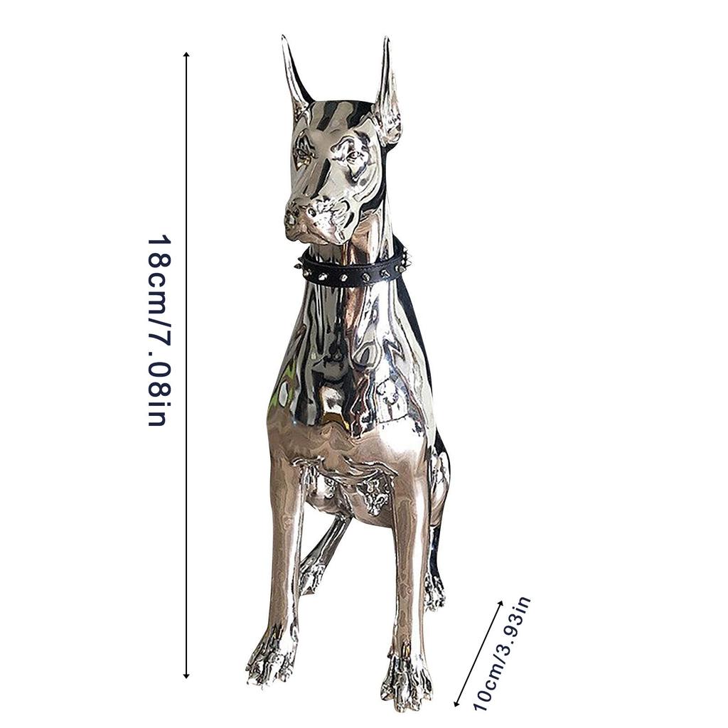 Home Decor Sculpture Doberman Dog Small Size Art Animal Statues Figurine Room