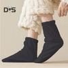 1 Pair Sleeping Socks Solid Color Double-Sided Fleece Women Socks High Elasticity Breathable Warm Sock Liners