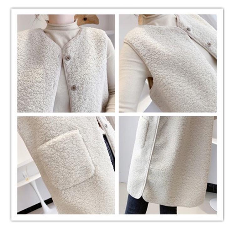 Women's Mid-Length Faux Lamb Wool Vest - Autumn/Winter Fashion Versatile Coat