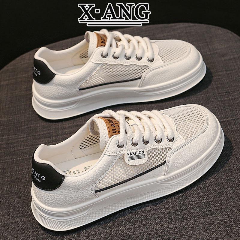 Summer Mesh Breathable Leather Little White Shoes Women's Shoes New Versatile Lightweight Casual Sports Shoes Board Shoes