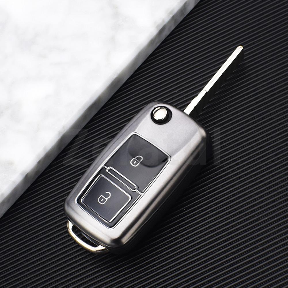 2/3 Buttons Shell Fob For Vw Volkswagen Mk4 Bora Golf 4 5 6 Jetta Passat Polo Bora Touran Skoda Seat Tpu Car Key Case Cover