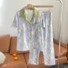 Women's pajamas new spring and summer ice silk comfortable and high-end new Chinese style loungewear set retro thin