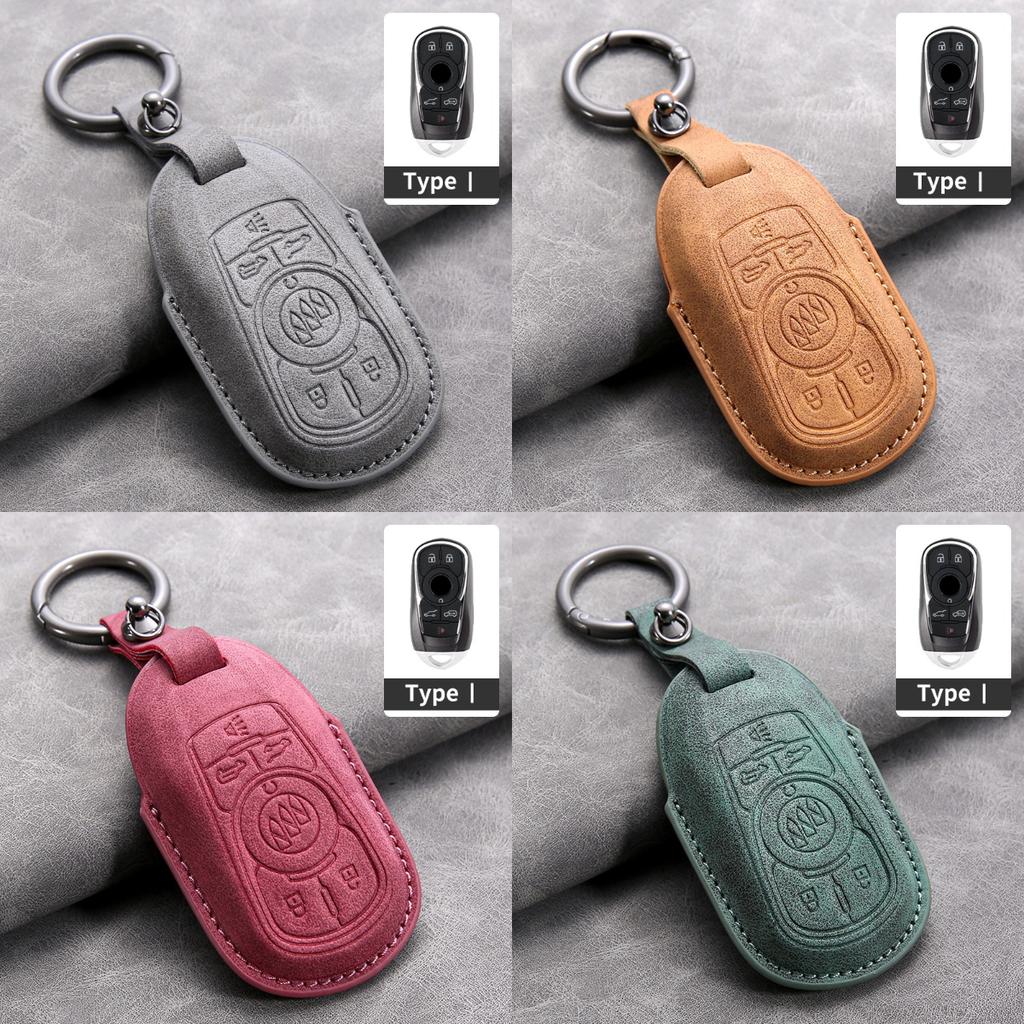 Leather Car Remote Key Case Cover Shell for Buick Verano Envision Avenir Lacrosse Regal Encore Excelle Enclave Anthem Cascada