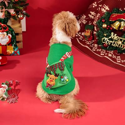 Pet Clothes Christmas Reindeer Backpack Design Hoodies Outfit Christmas Party Small Pet Clothes Warm and Comfortable Costume