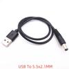 1PCS USB power cable conversion dc round hole 5.5-2 plug fan desk lamp toy 3.5 router charging cable 4.0 22AWG