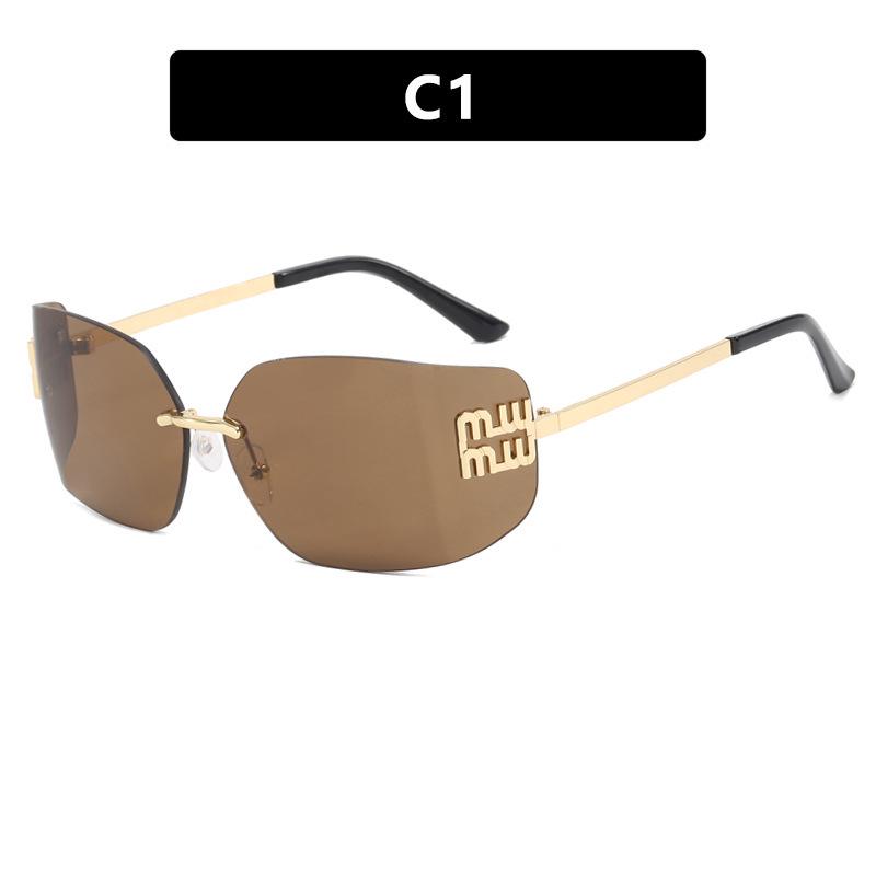 Frameless Slimming Y2K Retro High-End Miu's Sunglasses Millennial Influencer Spicy Girl Fashion