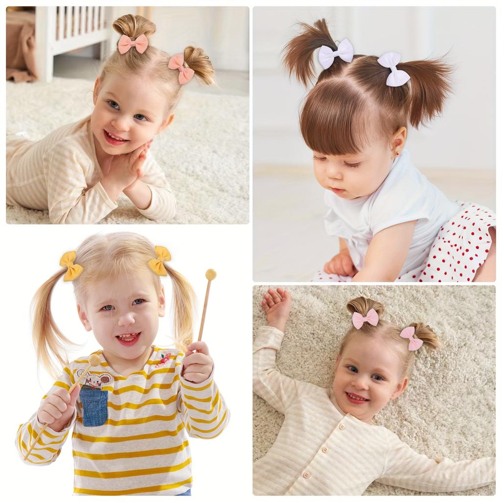 High qualityMorandi 10/20/40/80pcs Hair Bands, Simple Fashion Solid Color Bow Hair Ties for Girls, Polyester Fiber Woven Hair Accessories for Festive